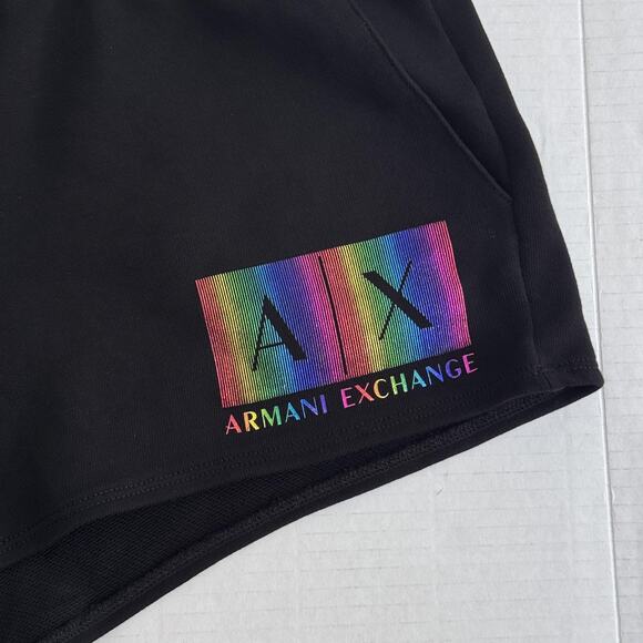 Armani Exchange Shorts Womens Rainbow AX Logo Drawstring Casual Athletic Y2K - Picture 4 of 11